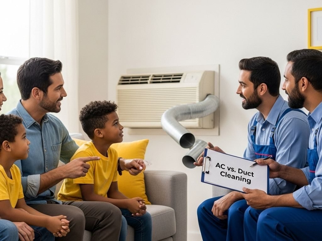 family HVAC professional AC cleaning