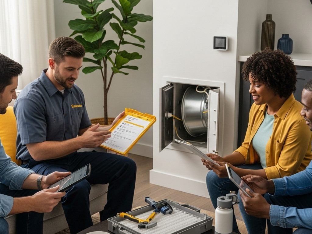 HVAC maintenance, home inspection, technician checklist
