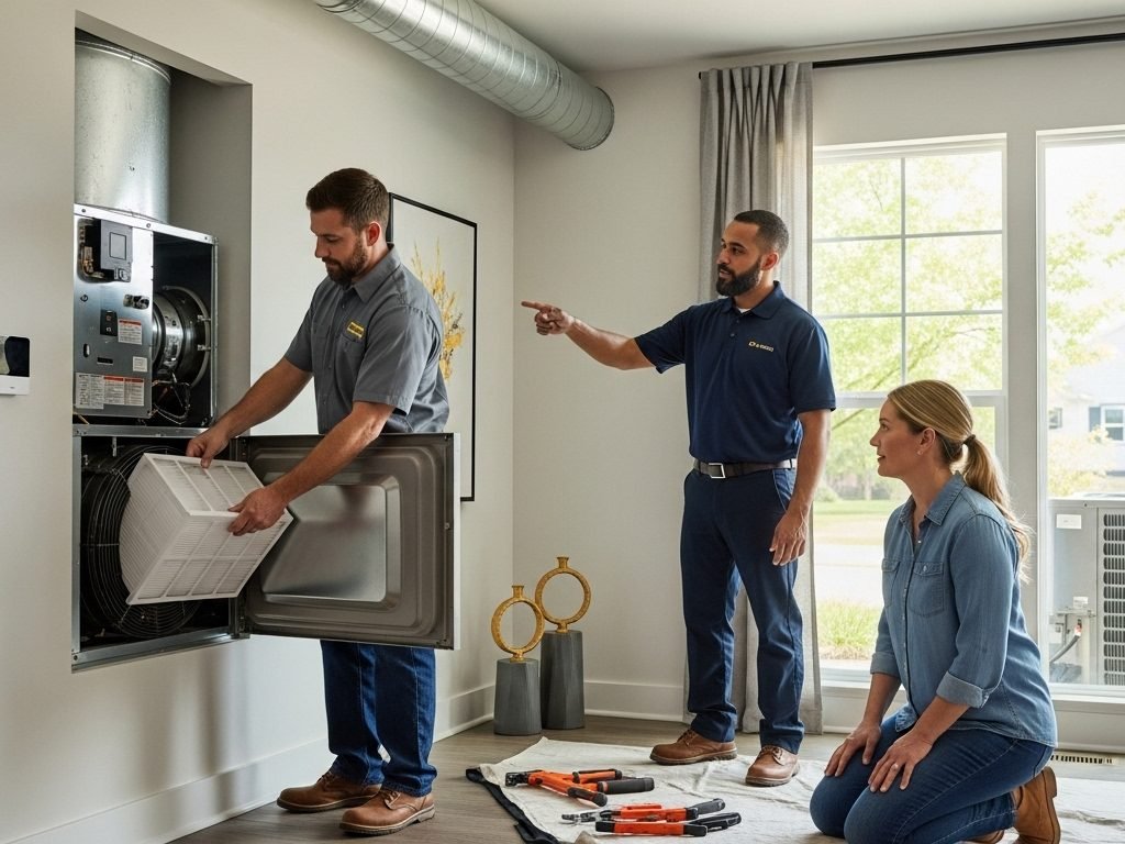 HVAC maintenance, home inspection, technician